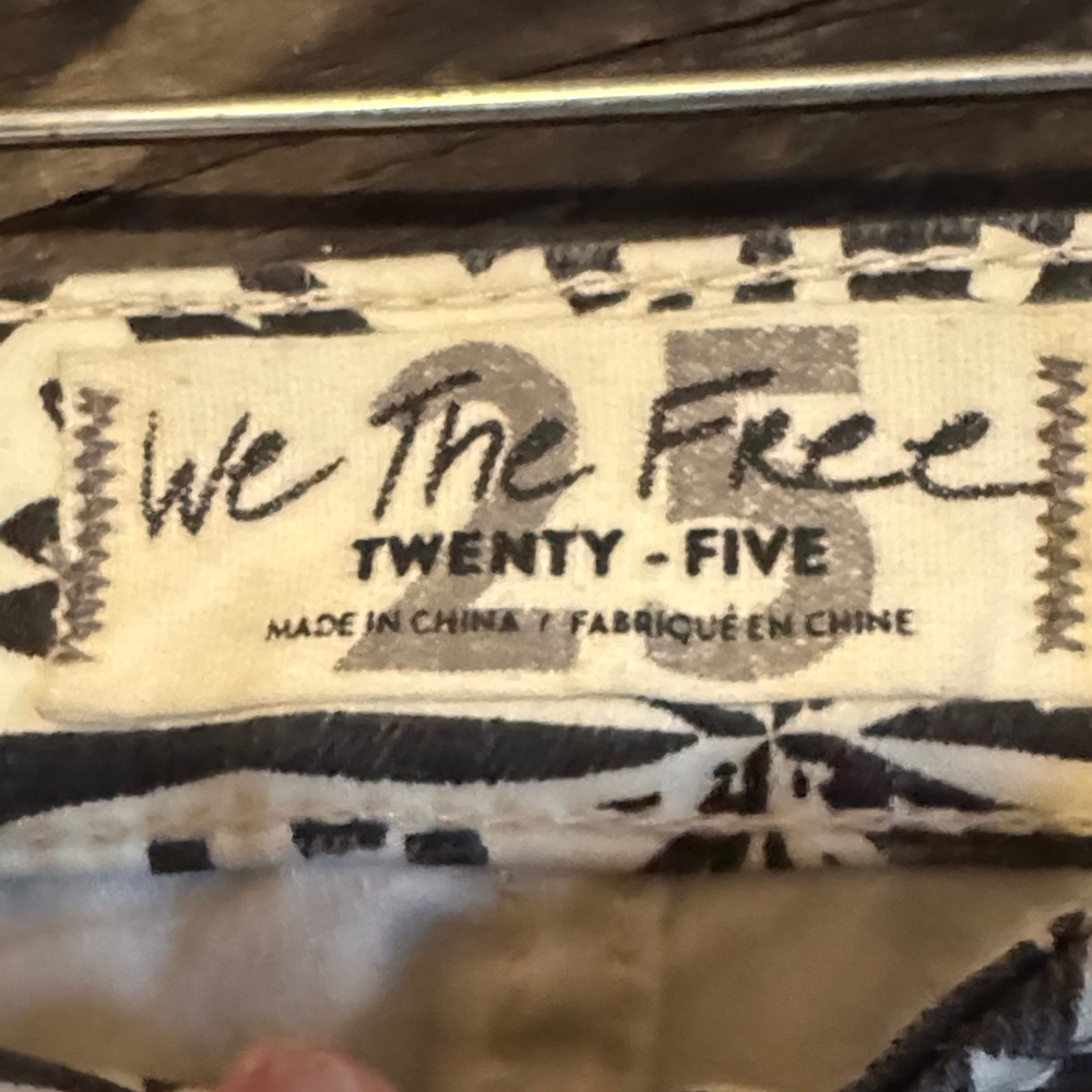 We The Free Just Float On. Geometric Black and White flared jeans. - Picture 5 of 10